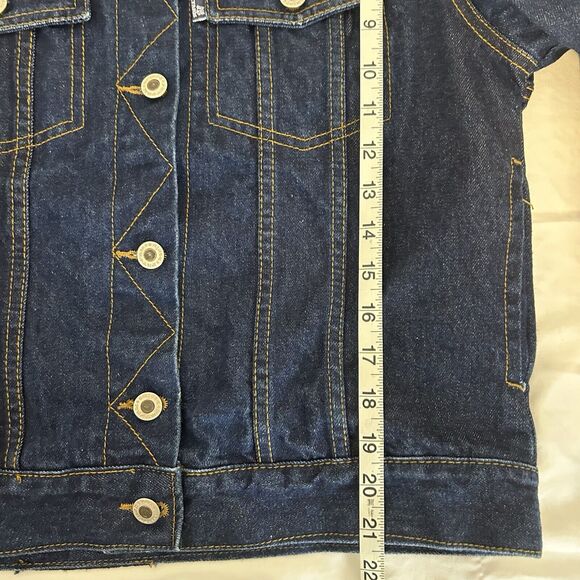 Men's Phatfarm Denim Jacket Size Small Jean Y2K Trucker Jacket Dark Wash S - Picture 8 of 8
